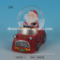 2016 new christmas snow globe,decorative resin car snow globe with santa figurine